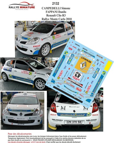 Decals ref 2132 renault - 1/43,