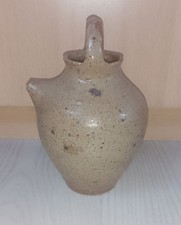 Chevrette / Cruche en grès artisanal – vintage 22 cm –grès Moucheté