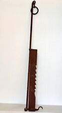 GRANDE CREMAILLERE DE CHEMINEE FER FORGER MAIN XIXé OUTIL ANCIEN 159 A 185 cm