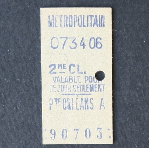 Ancien ticket métro 1924 - ticket,