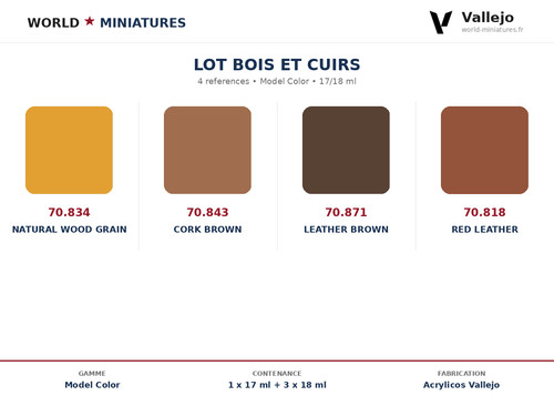 Lot vallejo bois - cuirs, —