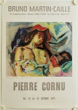 Affiche PIERRE CORNU 1974 Exposition Galerie Bruno Martin Caille - Paris