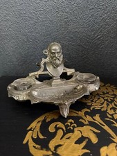 Ancien encrier en regule avec