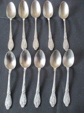 10 PETITES CUILLERES Métal blanc Orfèvre BOULENGER Art nouveau Cacao ?