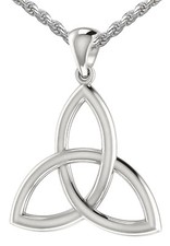 Neuf 0.925 Argent Sterling Irlandais Celtique Triquetra Pendentif Noeud Collier