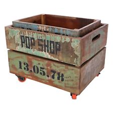 Lot De Deux Tiroirs Avec Petites Roues En Style Vintage Industrial Décor Maison