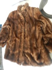 VESTE MI-LONGUE EN FOURRURE VISON VERITABLE VINTAGE