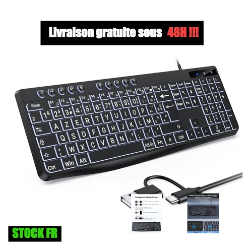 Clavier azerty rétroéclairé - clavier,