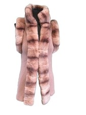 Superbe Gilet Rose Cachemire Fourrure Vicedomini S Jamais Porté 