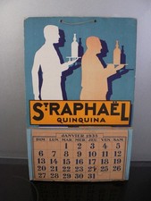 Magnifique calendrier cartonné de 1935  St Raphael Quinquina. IL EST COMPLET