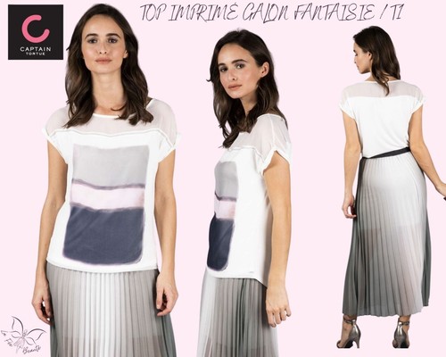 Top imprimé galon fantaisie - ,