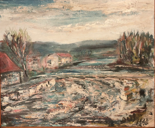 Peinture tableau innondations - peinture,