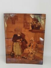 panneau marqueté signé