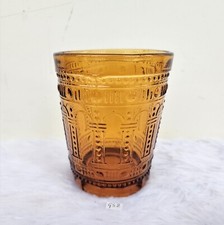 1930s Vintage Ambre Épais Verre Gobelet Beau Design BAR Accessoire Ancien GT221