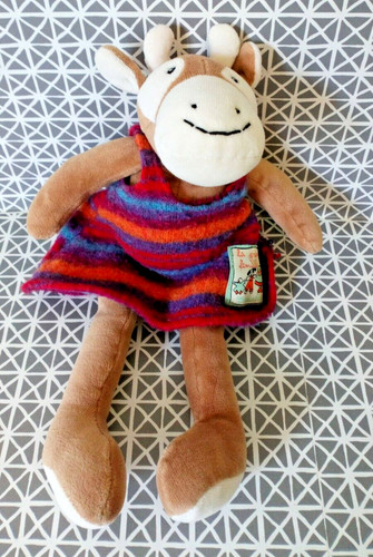 Doudou peluche vache robe