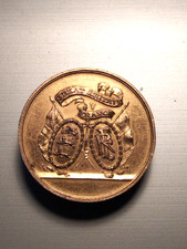 RARE INSIGNE BOUTON ALLIANCE FRANCO BRITANNIQUE CUIVRE DORÉ DÉBUT 20 ÈME SIÈCLE