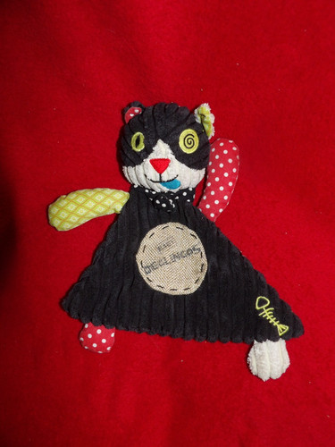 Doudou plat chat noir - doudou,