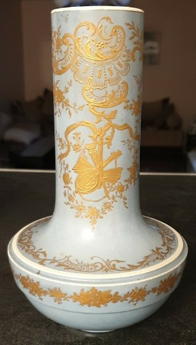 Vase ancien faience - vase, bleu/or