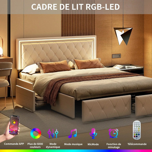 Lit double moderne avec