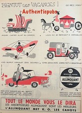 PUBLICITE AMORTISSEURS ALLINQUANT CARTIER BLERIOT LOUIS XIV J.P GAUCHER 1958 AD
