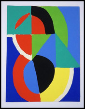 Sonia DELAUNAY : rythme de couleurs, lithographie en pochoir original 1956