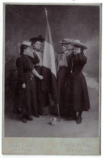 2 Cartes Cabinet A.Drouin Photographe Belfort Les Quatre Soeurs de la République
