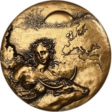 France, Médaille, Femme nue