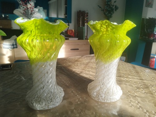 Rare paire grand vase verre - paire, en