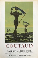 LUCIEN COUTAUD AFFICHE LITHO 1962 GALERIE ANDRE WEIL MOURLOT FRENCH POSTER 