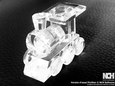 Belle Petite Locomotive en Cristal, avec socle Miroir 