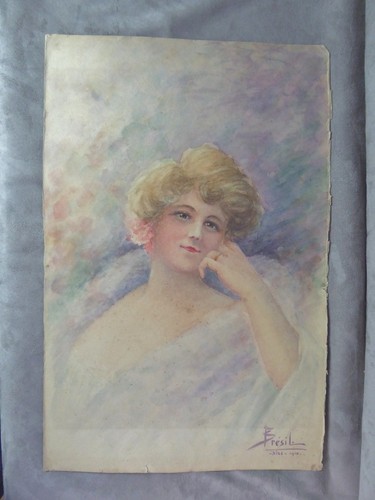 Portrait aquarelle signé - portrait, a