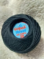 pelote de coton de 20 gr couleur noir n 20 dentelle ou crochet