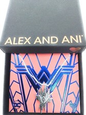 Alex And Ani Wonder Woman Pointe Collier 26 " Argent Brillant Neuf Tag Boîte