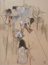 Philippe CARA COSTEA (1925-2006) Dessin Nu 73x54cm Jeune Peinture École de Paris