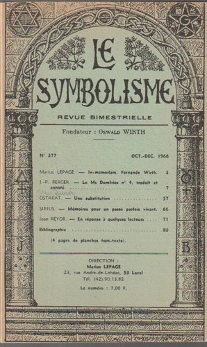 Revue symbolisme 377 - revue, n°377