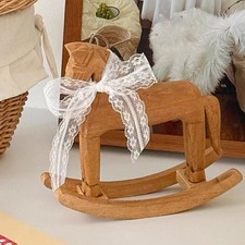 Cheval à bascule en bois, figurine d'animal pour salon, chambre ou