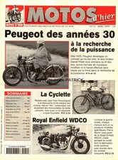MOTOS D'HIER  12 ROYAL ENFIELD WDCO ; CYCLETTE ; PEUGEOT P105 P112 P111 P135