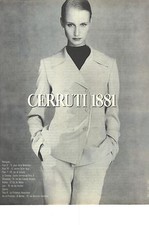 PUBLICITE ADVERTISING 1996   CERRUTI 1881  haute coutrure costume femme