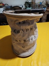 Ancien Seau De pompier toile Et cuir
