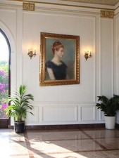 Portrait d'une élégante jeune femme, pastel signé & daté 1888,  86x68 cm SC234