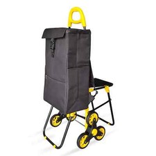 VOUNOT Chariot de courses pliable avec siege Jaune