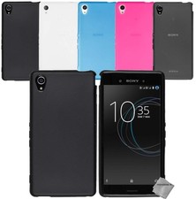 Housse etui coque pochette silicone gel fine pour Sony Xperia XA1 + verre trempe