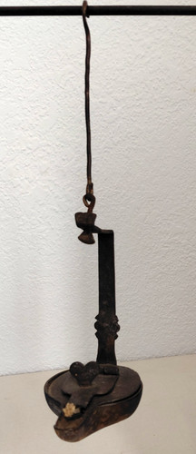 Lampe huile fer - lampe, forge