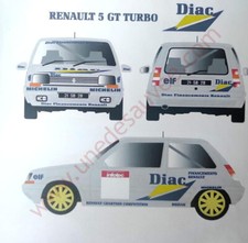 AUTOCOLLANTS STICKERS RENAULT SUPER 5 GT TURBO ” DIAC ” KIT COMPLET