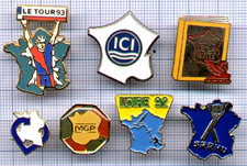 Lot de 7 Pin's carte de FRANCE