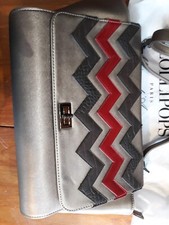 Neuf ! Grand Sac LOLLIPOPS Argent doré noir rouge + Bandoulière A4 OK !