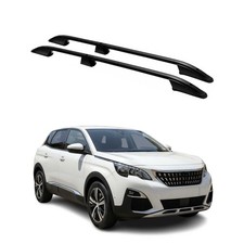 Barres de toit longitudinales pour Peugeot 3008 2013-2016 Aluminium Noir