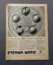 PUB PUBLICITE ANCIENNE ADVERT CLIPPING 240917 / MONTRE AUTOMATIQUE ETERNA MATIC