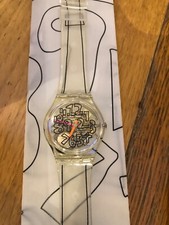 Swatch vintage (1993) Scribble GZ124 avec certificat. Neuve jamais portée.