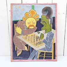 Dessin gouache, joueurs
